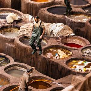 The tanneries of Fes Morocco