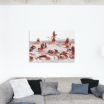 Print Limited Edition "Flamingos in Flight"