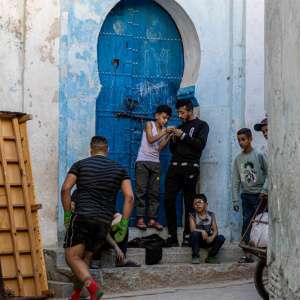 Boys save penalties on the streets of Morocco